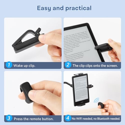 CoBak Remote Control Page Turner for Kindle Paperwhite Ipad Oasis Kobo eReaders, Camera Camcorder Remote Controls, Long-Lasting Page Turner Clicker for Tablets Reading Novels with Charging Case, Black