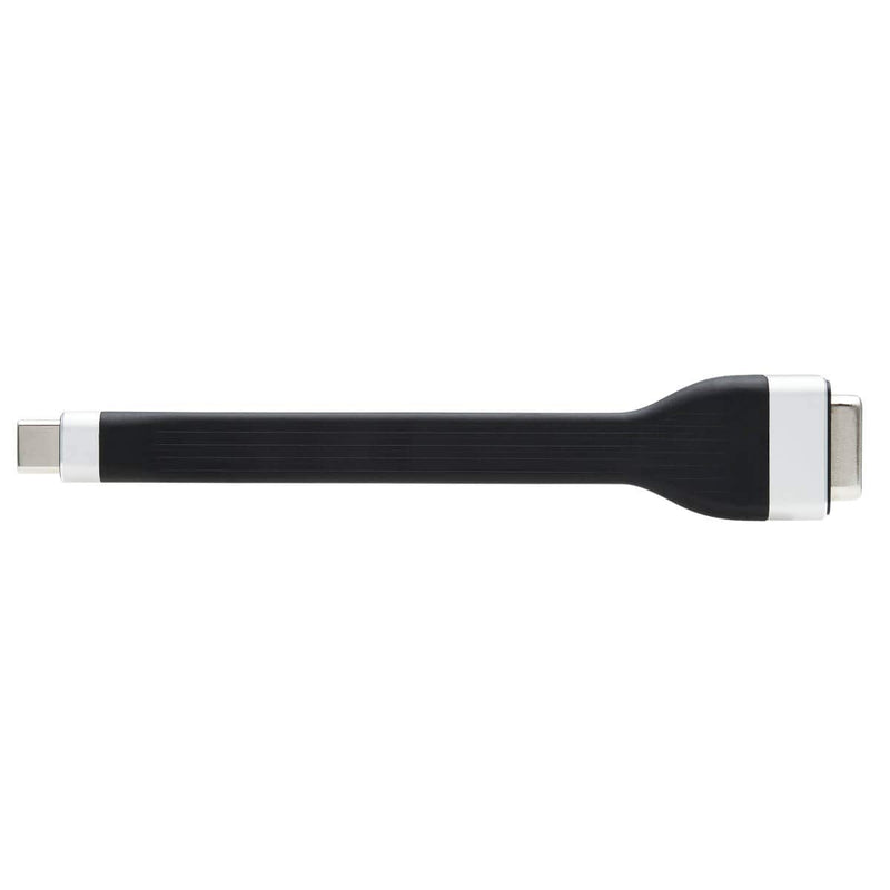 Tripp Lite USB-C to VGA Flat Cable, Flat USB C to VGA Apapter Cable (M/F), 1920 x 1200 60 Hz, Thunderbolt 3 Compatible, Black, 5 in (U444-F5N-VGA)