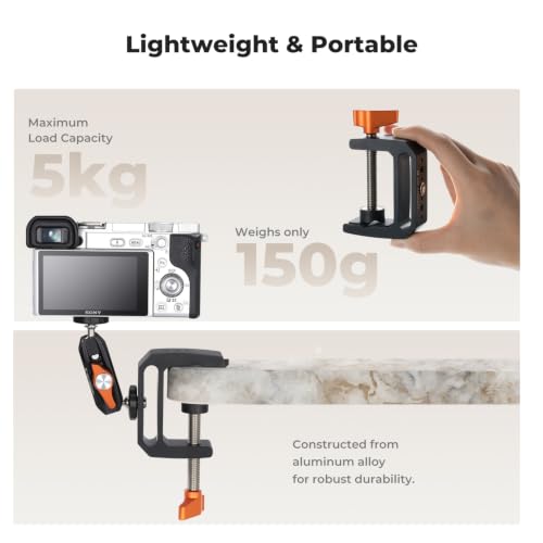 K&F CONCEPT Desk C-Clamp Mount, Aluminum Desk Mount Holder C-Clamp (2-pack)