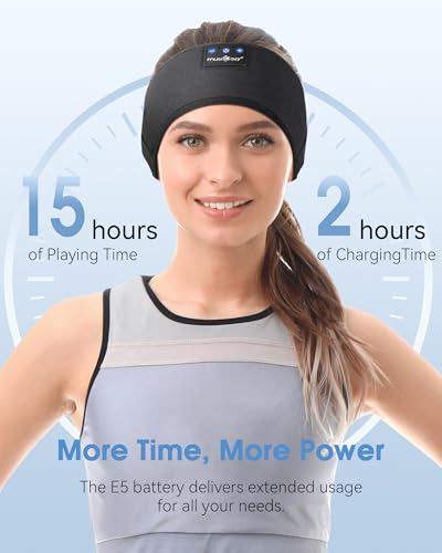 MUSICOZY Sleep Headphones Bluetooth Headband Wireless Music Headband Headphones, Earbuds for Side Sleepers Women Men Workout Running Travel Yoga Cool Gadgets Unique Gift 2 Pcs