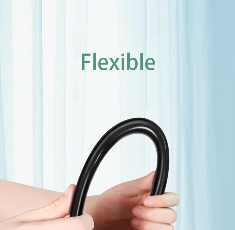 Gooseneck Phone Holder for Bed or Desk: Gooseneck Cell Phone Stand with 43.3 Inches Flexible Long Arm & Clamp | Headboard Phone Mount with Clip Fit for iPhone or Mobile Phone (Black) Black