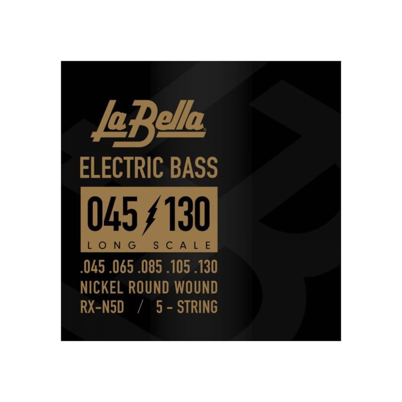 La Bella RX-N5D Long Scale Nickel Round Wound 5-String Electric Bass 45-130 RX-N5D Rx Nickel, 45-65-85-105-130