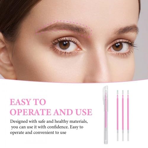 Pack of 2 Skin Markers, Surgical Skin Marker, Permanent Make Up Pen, Tattoo Piercing Positioning Pen, Eyebrow Pen, with 3 Refills, for Eyebrows, Lips, Body Art (Pink)