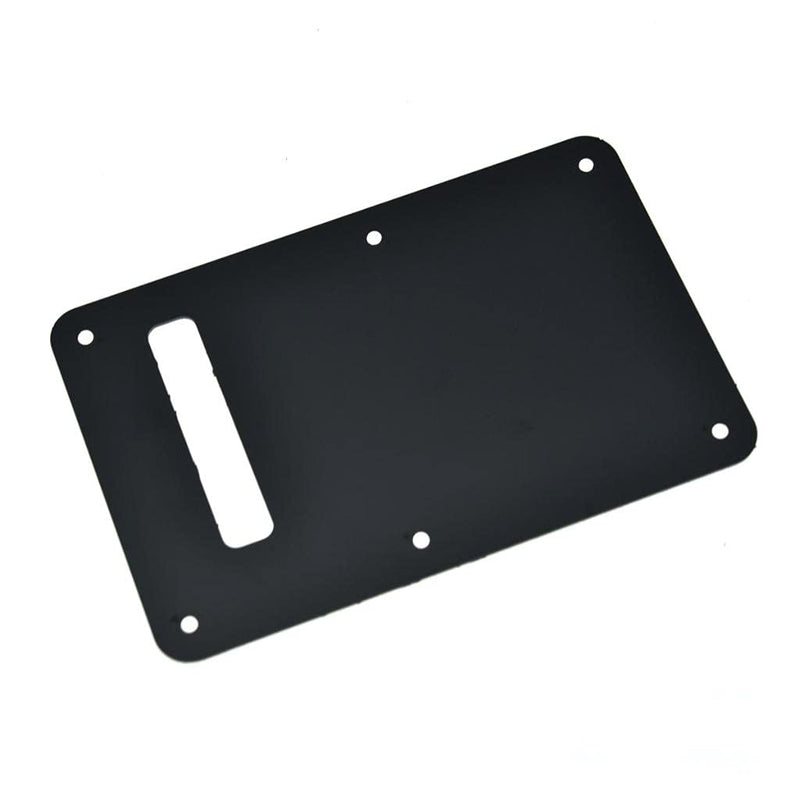 KAISH 6-Hole Metal Aluminum Anodized Modern Style ST/Strat Back Plate Tremolo Trem Cavity Cover for USA/Mexico Stratocaster/Strat Black