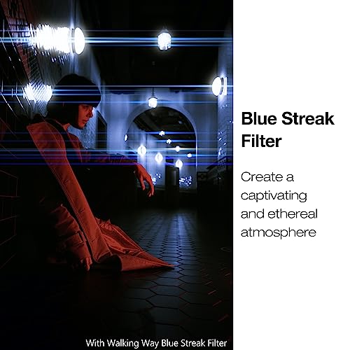 Walking Way 49mm Variable Blue Streak Filter, Rotating Cinematic Flare
