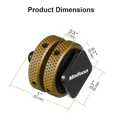 MINIFOCUS 4 Packs Camera Hot Shoe Mount Adapter, Double Nut with 1/4" and 3/8" Aluminum Alloy Tripod Screw Flash Shoe Mount for LED Monitors, Microphone, DSLR Field Monitor 4 PCS Sienna