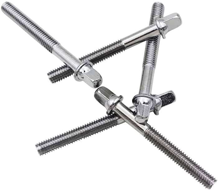 Drum Set Hardware 12-Pack Stainless Steel Drum Tight Screw Tension Rods for Percussion Instrument Parts (M6 x50mm) M6 x50mm