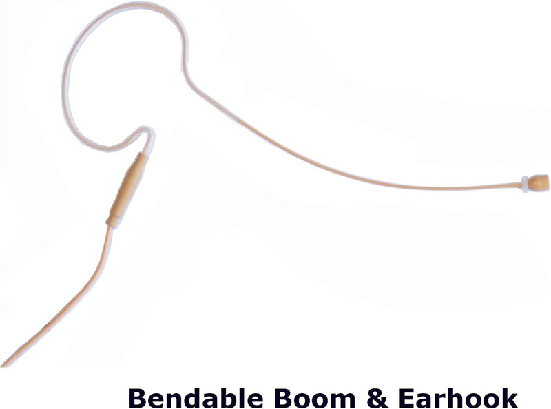 Mini Headset Microphone Replacement Earhook Headset Mic for Shure Wireless System (Cocoa) Cocoa