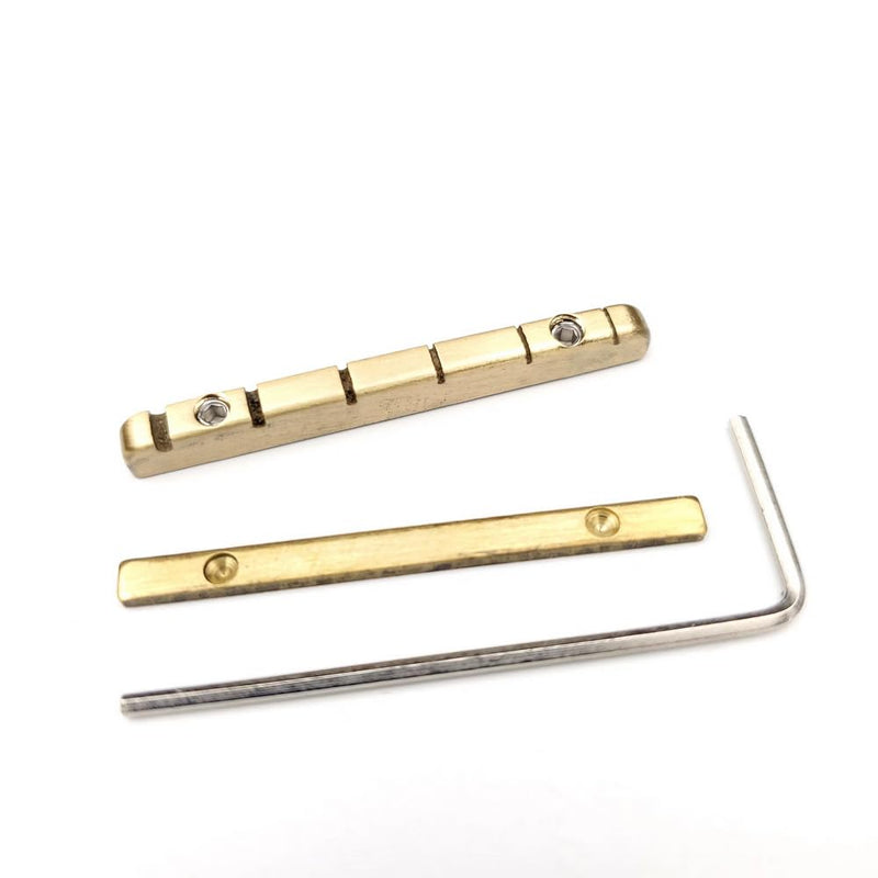 Kaynes 42mm Adjustable Guitar Nut - Brass Metal Electric Guitar Height Adjustable Nut for Fender Telecaster Tele TL Stratocaster Strat ST Style Electric Guitar