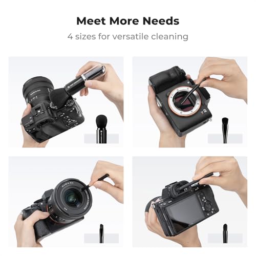K&F CONCEPT 6-in-1 Keyboard Cleaning Brush Kit for Camera, Lens, PC,Black Black