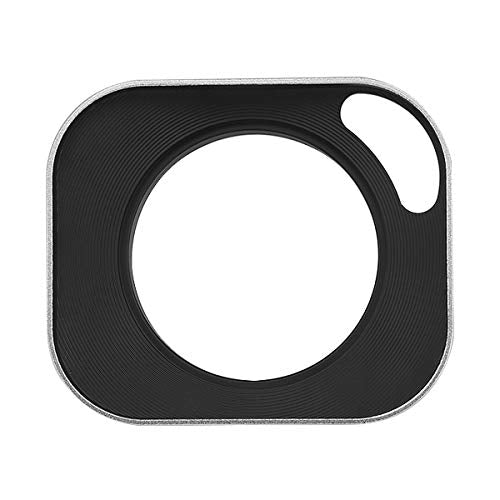 Haoge LH-S46P 46mm Square Metal Screw-in Lens Hood Hollow Out Designed with Cap for Leica Rangefinder Camera with 46mm E46 Filter Thread Lens Silver