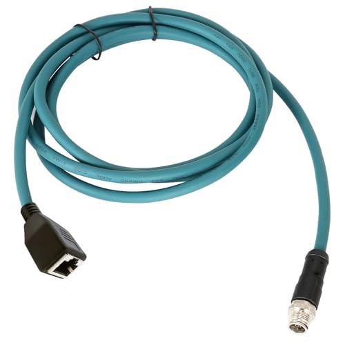 M12 X-Code 8 Pin Industrial Ethernet Cable, IP67 Waterproof Shielded Sensor Cable, Male to Female High-Flex Aviation Connector for Cognex Camera, PLC, Automation System Male X-8pin to Female RJ45 1m