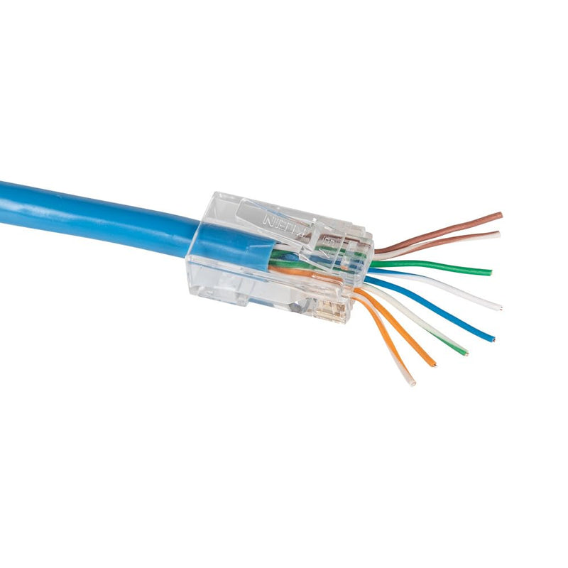 Klein Tools VDV826-762 Pass-Thru Modular Data Plug, RJ45 CAT5e, Gold Plated, Pass Through Connectors 200-Pack