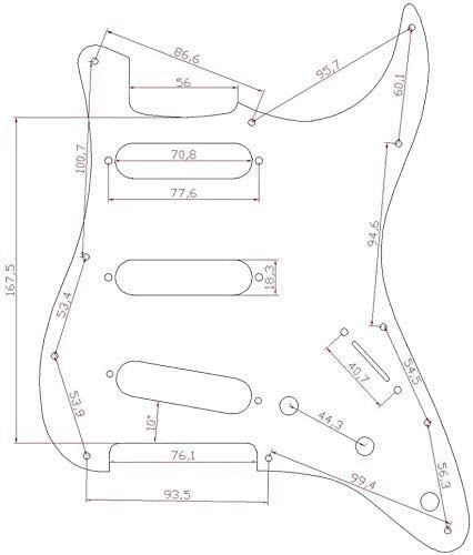 [AUSTRALIA] - Dopro 11 Hole ST/Strat Style SSS Pick Guard for 3 Single Coil Pickups with Screws Clear 