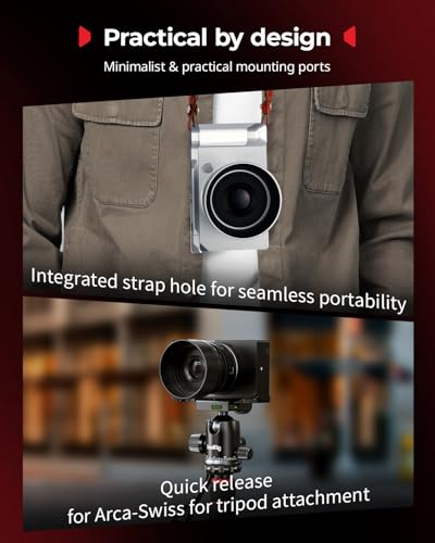 SMALLRIG L-Shaped Grip for Sigma BF, Mount Plate with Handle, Built in Quick Release Plate for Arca, 1/4''-20 Thread, Ergonomic Handgrip and Thumb Grip (Silver) - 5390 Silver