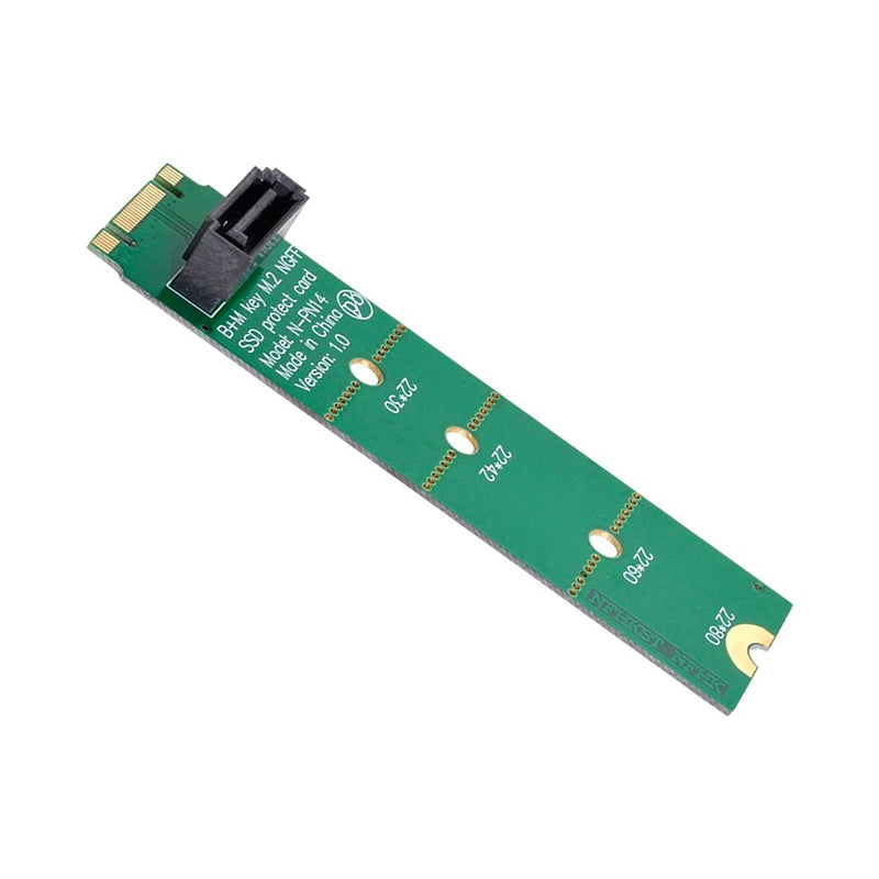NFHK Motherboard NGFF B/M-Key M.2 to Vertical SATA 7pin Hard Disk Drive SSD PCBA Extension Adapter Green B/M-key to 1 SATA