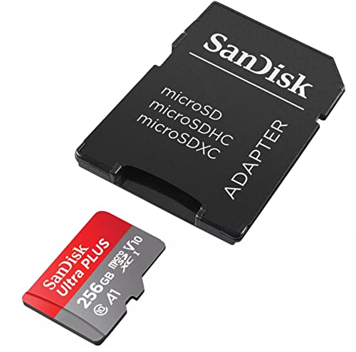 Sandisk Ultra Plus 256GB MicroSDXC UHS-I Card with Adapter 130MB/s Class 10 XC1 V10