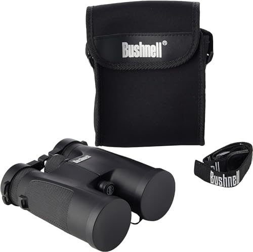 Bushnell PowerView 10x42 Compact Roof Prism Binoculars, Black
