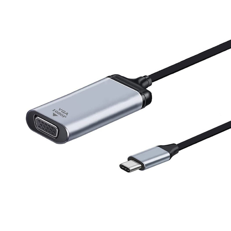 ChenYang CY Monitor Adapter 1080p 60hz USB C Type C Male to VGA Female Cable for Tablet & Phone & Laptop VGA Grey