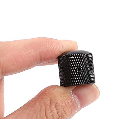 Set of 3 Black Metal Guitar Control Knob, Guitar Volume Tone Control Dome Knobs, Tele Telecaster or Guitar Bass Replacement Parts