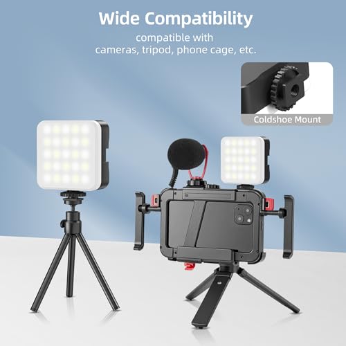 Zeadio RGB Camera Video Light - 800LM Adjustable 3000K-7000K Color Temperature & 6 Colors, CRI95 Portable Pocket LED Light for DSLR/Tabletop Filming/Selfie/Cell Phone/Photography, Pack of 2