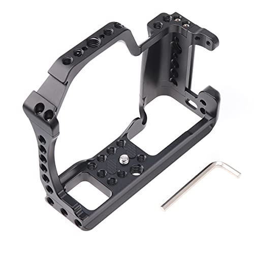 Hersmay EOS M50 Mark II Camera Cage for Canon EOS M50II M50 M5 Mirrorless Vlogging Camera Kit with Cold Shoe,Handle Locating Holes,Multiple 1/4" 3/8" Screw Holes