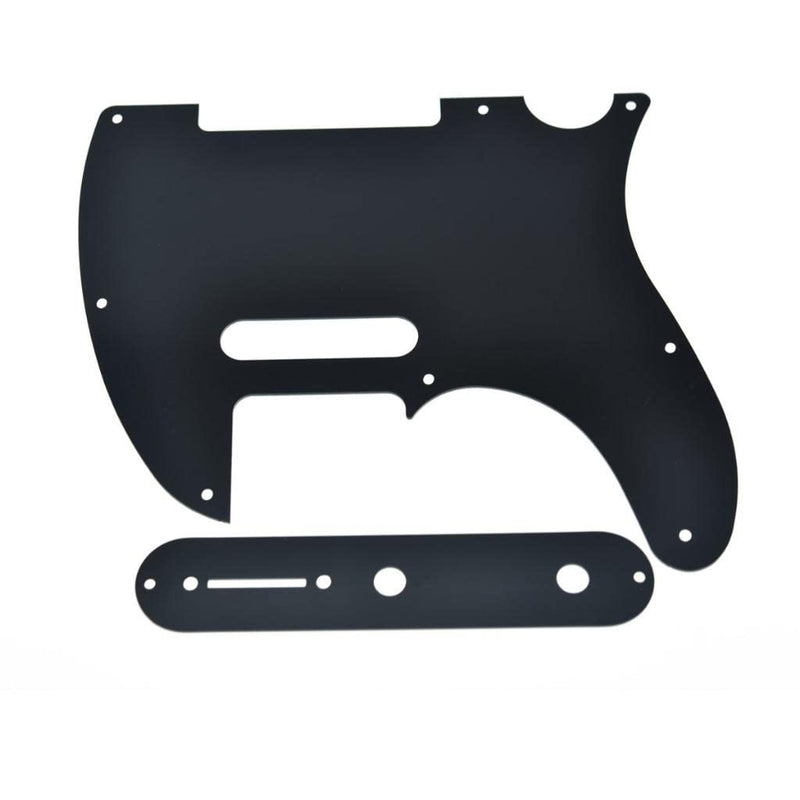 [AUSTRALIA] - KAISH Metal Aluminum Anodized Tele Pickguard with Metal Control Plate and Screws for American/Mexican Telecaster Black 