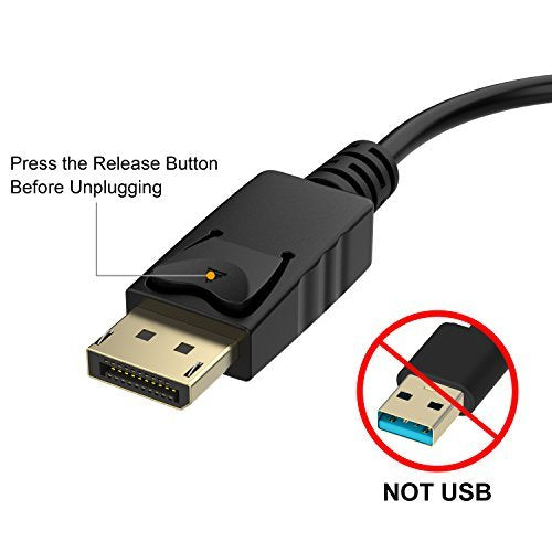 Moread DisplayPort to VGA Adapter, 10 Pack, Male to Female, Black | One-way from Display Port (DP) source (computer, desktop, laptop) to VGA display (monitor, projector, TV)