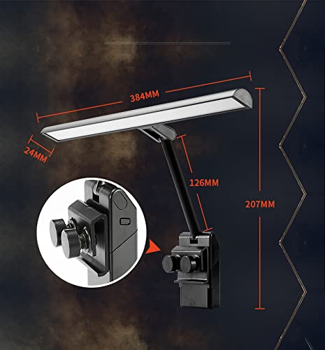 Music Stand Lights LED Clip On Light Rechargeable Built-in 4000mAh Lithium Battery Operated USB-C Eye-care Clamp Lamp Foldable for Sheet Music