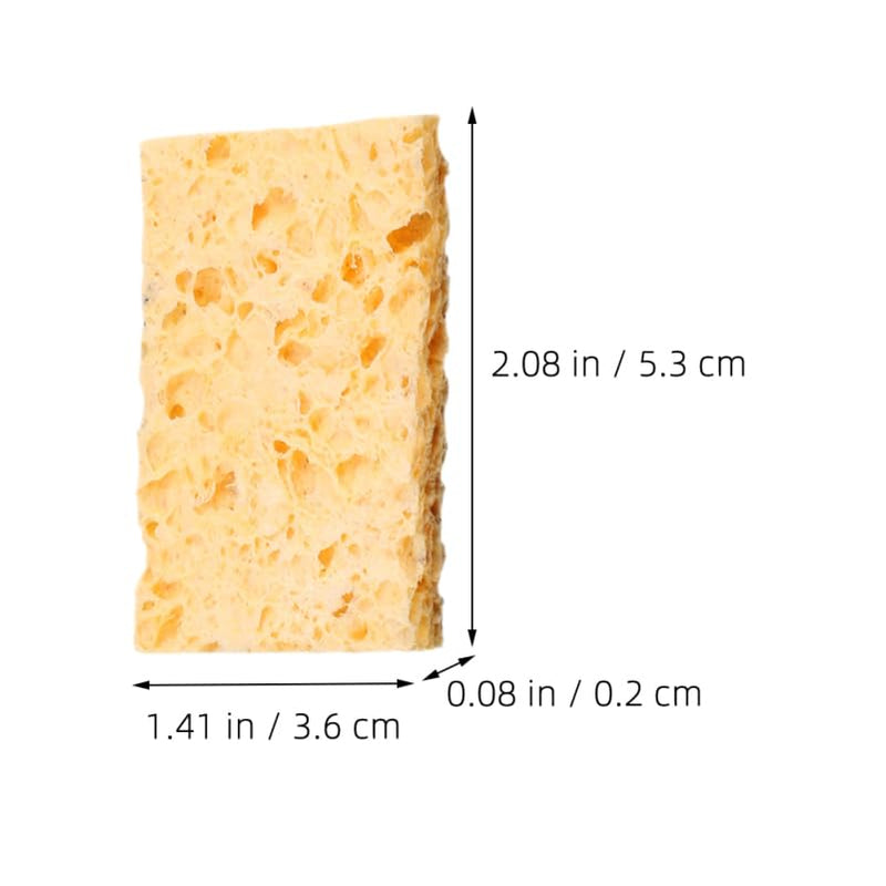 Pack of 20 Soldering Tip Cleaner Sponges, High Temperature Resistant Cleaning Sponges for Soldering Iron, 5.3 x 3.6 x 0.2 cm, Yellow, Ideal for DIY and Electronic Repairs