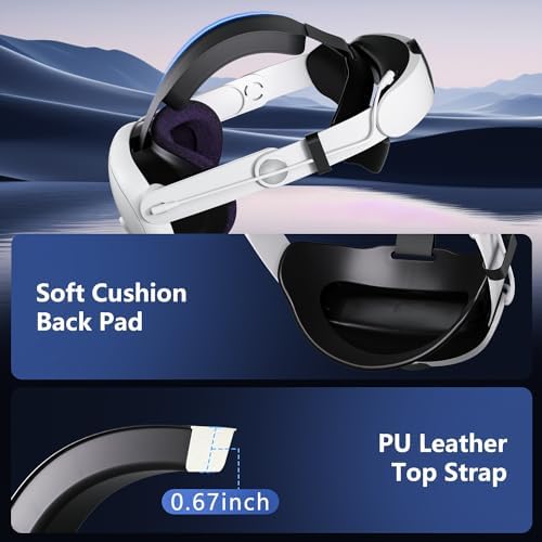 Head Strap for Meta Quest 3, RGB Light 10000mAh Battery for Oculus Quest 3, Elite Strap Enhanced Support and Balance in VR