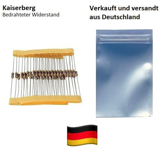 Kaiserberg 4.7k Ω Ohm Resistors (Pack of 10) - 1/4W Carbon Film, ±5% Tolerance - Ideal for DIY Electronics Projects