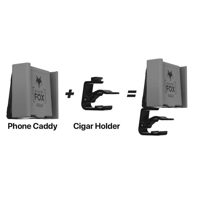 Phone Caddy + Cigar Holder - The Best Phone and Cigar Holder for Golf - Fits All Popular Smart Phones Cigars (Red) Red