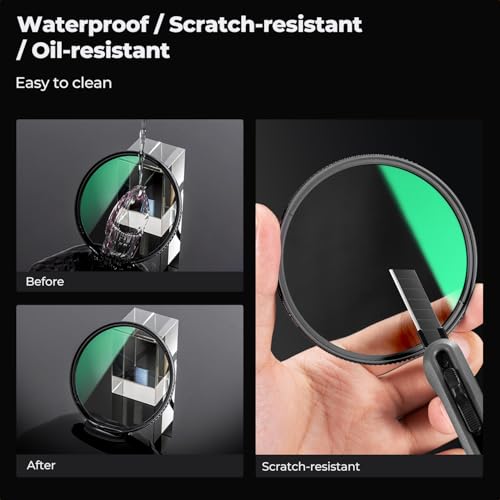 K&F Concept 52mm Circular Polarizer Lens Filter with Filter Cap Ultra Slim
