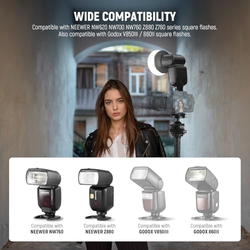 NEEWER Square Flash Magnetic Adapter Ring, Silicone Magnetic Mount Holder Light Diffuser Attachment Compatible with Godox V850III/860II NEEWER NW620 NW700 NW760 Z880 Z760 Square Head Flash, CRS14 Square(CRS14)