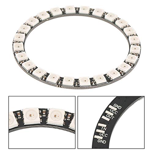 Fafeicy 24-Bit WS2812 5050 RGB LED Ring Lamp Light, with Integrated Drivers 5Vdc, 7cm Inner Diameter, 8.5cm Outer Diameter (1)