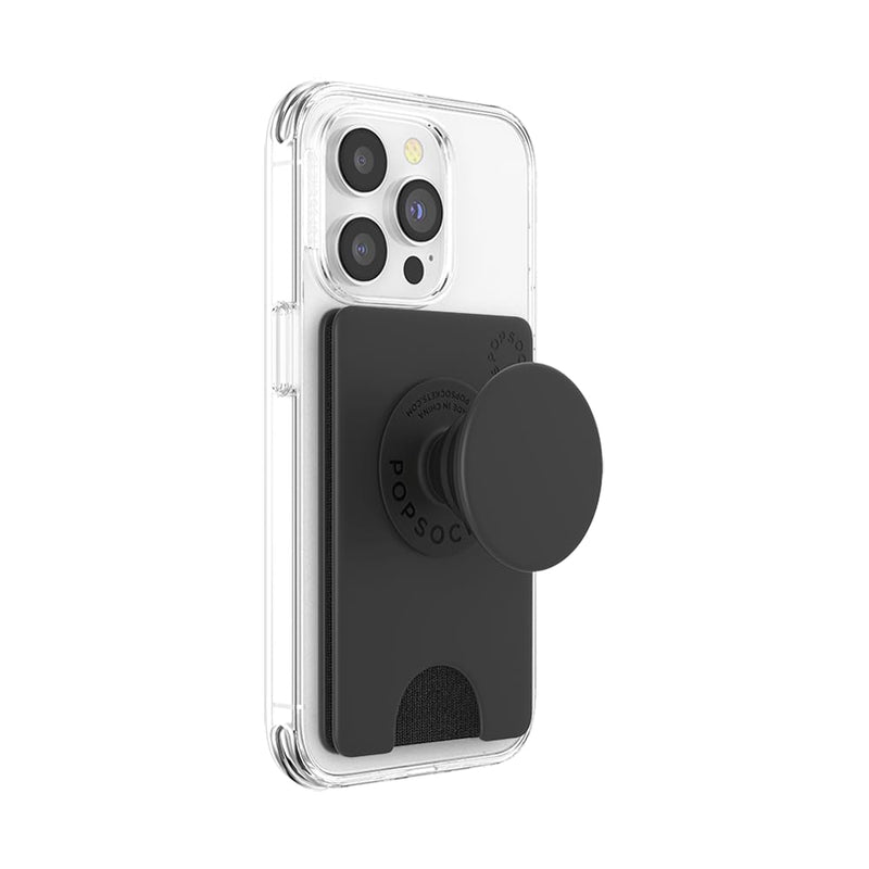 PopSockets Phone Wallet, Phone Card Holder, No Grip Wallet - Black Adhesive