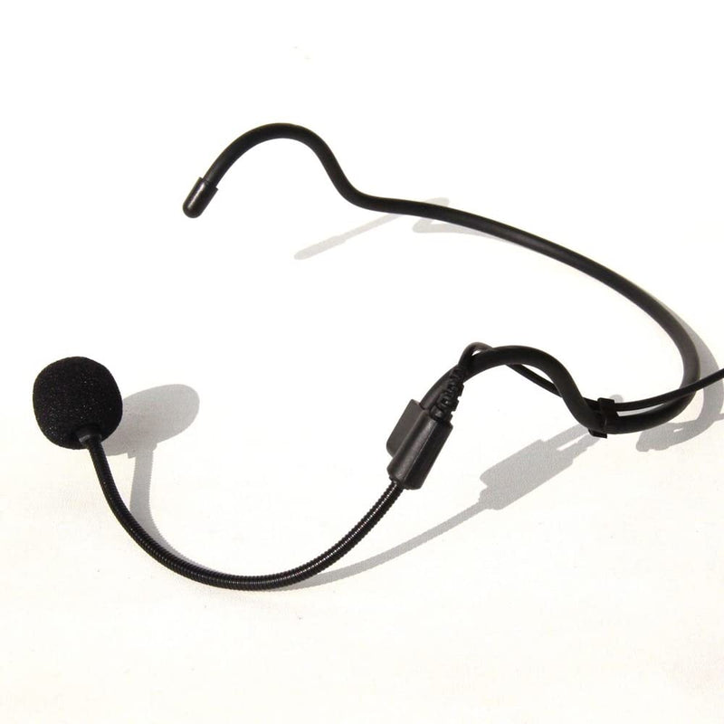 [AUSTRALIA] - Headworn Headset Microphone for AKG/Samson Wireless Bodypack Transmitters, with Windscreen, Mini 3 Pins XLR Connector, Unidirectional, Black 