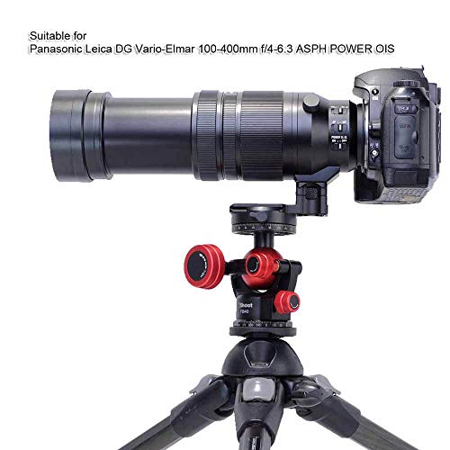 iShoot Lens Collar Replacement Foot Tripod Mount Ring Base Compatible with Panasonic Leica DG Vario-Elmar 100-400mm f/4-6.3 ASPH Power OIS, Lens Support Bracket with Arca Fit Quick Release Plate