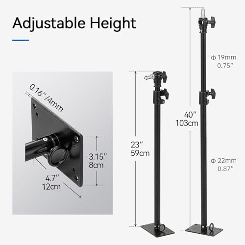 PHOCUS Photography Studio Wall Mount Boom Arm, 40 Inch with 5/8" Stud