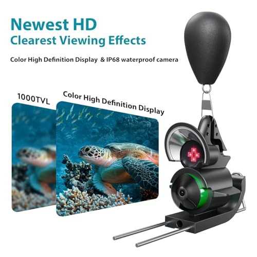 FOURQ Fishing Camera, 220° Ultra-Wide HD Underwater Fishing Camera with 4.3" LCD & IR Night Vision, 5000mAh Rechargeable Battery 100ft Cable for Ice Lake Boat Kayak Fishing