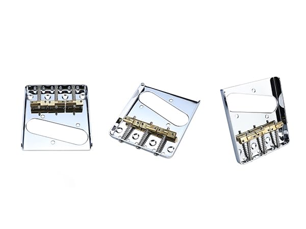 [AUSTRALIA] - Vintage Fixed Guitar Bridge with Brass Compensated 3-Saddle Steel Baseplate 10.8mm Guitar Bridge Compatible with Vintage Telecaster Tele Style Electric Guitar Replacement Parts Chrome 