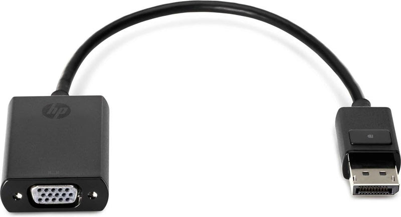 HP DisplayPort to VGA Adapter - 7.99" DisplayPort/VGA Video Cable for Video Device, Notebook - First End: 1 x DisplayPort Digital Audio/Video - Male - Second End: 1 x 15-pin HD-15 - Female - Black