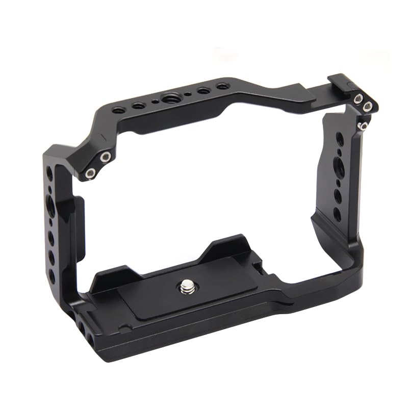 for Sony A6700 Camera Cage with Cold Shoe Mount 1/4&3/8 Inch Screw Holes Full DSLR Camera Cage Rig-A031