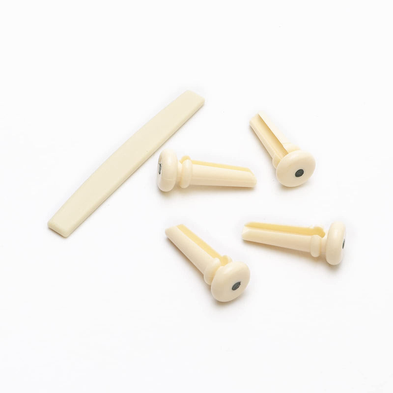 [AUSTRALIA] - Acoustic Guitar Bridge Nut with 4pcs Guitar Bridge Pins for 4 String Bass Part Replacement 