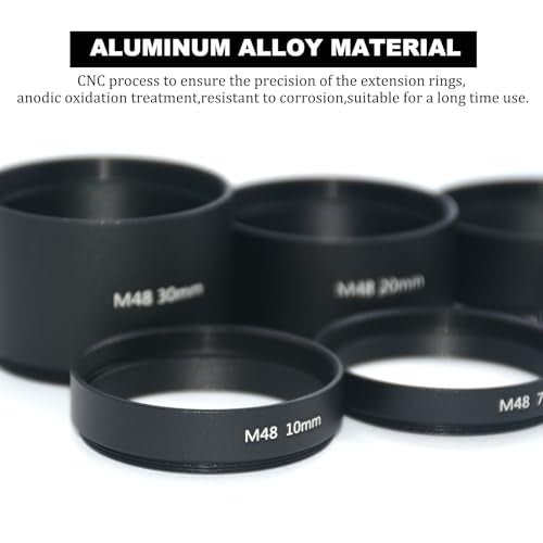 8PCS M48x0.75 Telescope Extension Tube Set,M48 Extension Tube Kit Length 3mm 5mm 7mm 10mm 12mm 15mm 20mm 30mm Extending for Astronomical Telescope Photography
