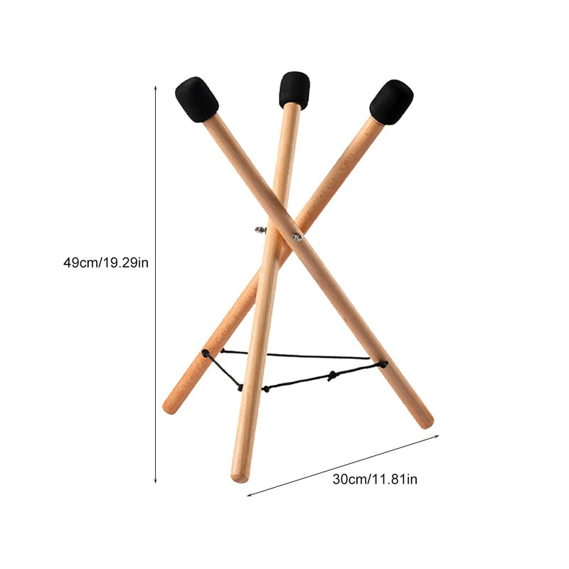 Handpan Drum Stand, Steel Tongue Drum Bracket, Solid Beech Wood Adjustable Tripod Structure Drum Holder, Snare Holder Bracket for 12 to 22 Inch Percussion Instrument(Wood Color) wood color