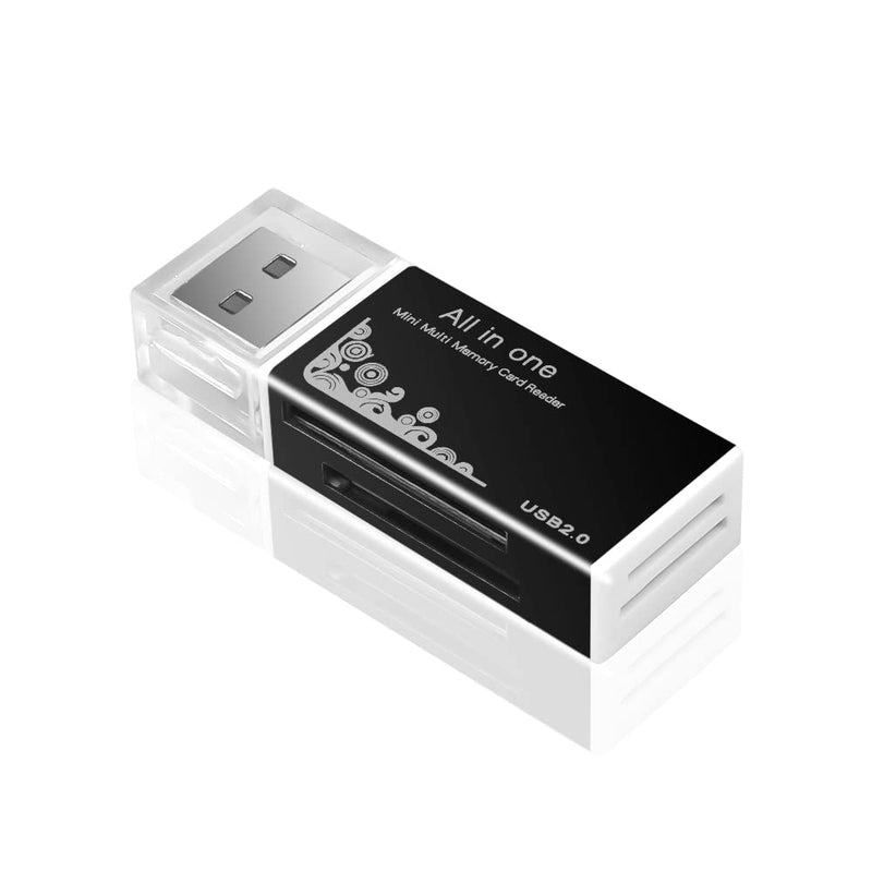 VizGiz 4 Pack All in One Micro SD Card Reader Aluminium USB 2.0 Mini Multi 4 Slots Memory Card Reader Writer Adapter for Micro MS M2 SD MMC SDHC DV MS Duo Memory Stick PRO MicroSD T-Flash TF