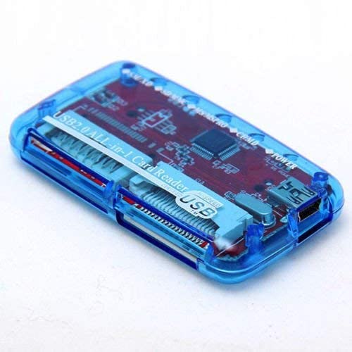 [3 Pack] eTECH Collection USB 2.0 All-in-1 Memory Card Reader/Writer - support SD/SDHC (NOT Support SDXC) / Compact Flash/xD / Memory Stick/Memory Stick Pro Duo/xD Picture Card - Blue All-in-1 (Blue)