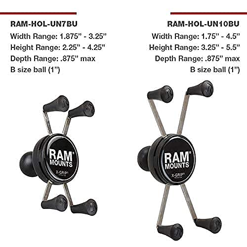 RAM MOUNTS X-Grip Large Phone Holder with B Size 1" Ball Mount | Universal holder for large smartphones, compatible with RAM Mounts mounting systems Large Phones